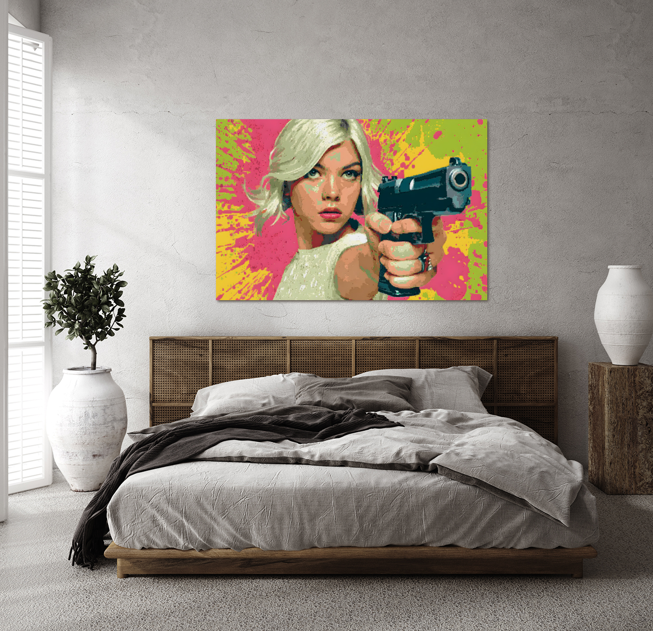 Gallery wall arrangement featuring modern abstract prints from Savage Art Prints